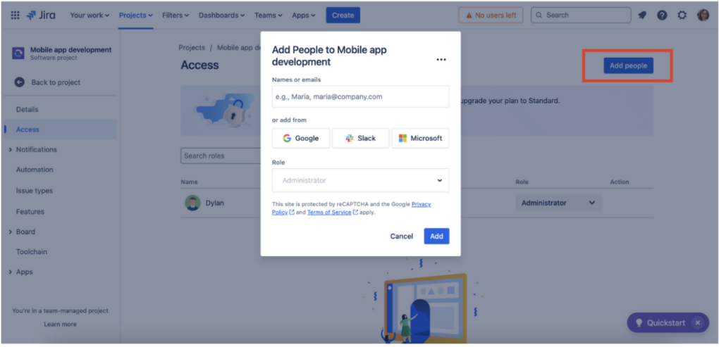 Assigning Users to Project Roles